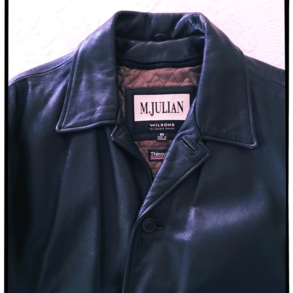 M Julian by Wilson 3/4 length Leather Mac Jacket